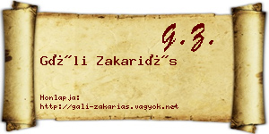 Gáli Zakariás névjegykártya
